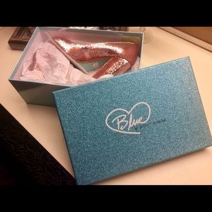 Betsey Johnson pink sequin heels, 7.5